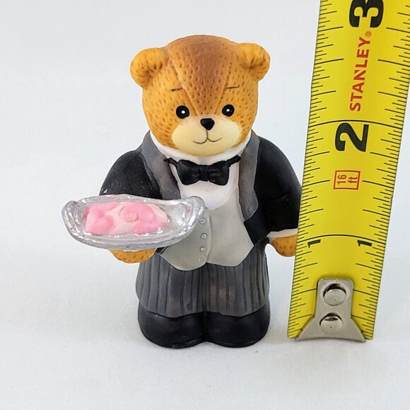 Bear Butler Vintage Lucy & Me Rigg Enesco Waiter Heart Cookies Tuxedo Figurine - Picture 7 of 8